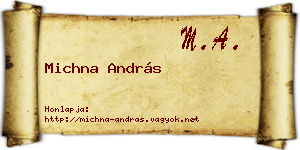 Michna András névjegykártya